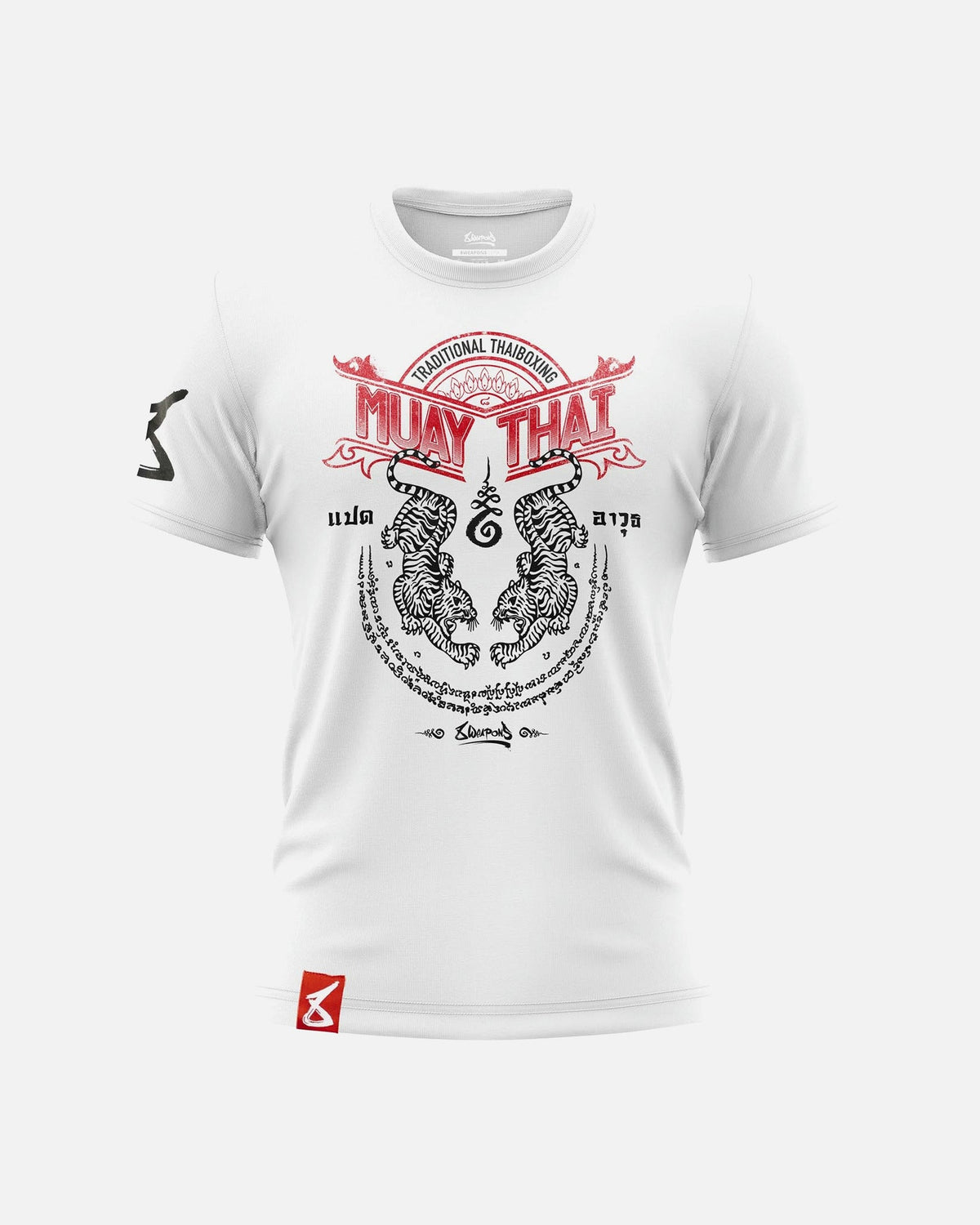 8 WEAPONS T-Shirt Sak Yant Tigers - Weiß
