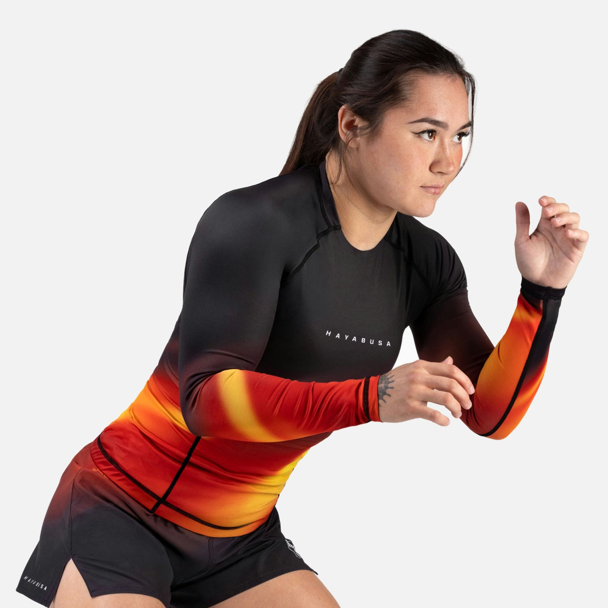 Hayabusa Rashguard Apex Nova Lange Ärmel Damen - Orange
