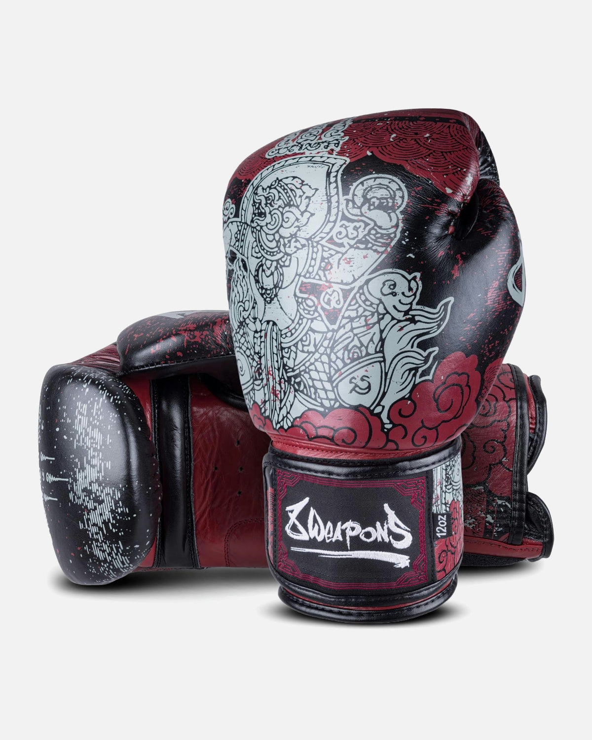 8 WEAPONS Boxhandschuhe Hanuman Yant - Schwarz/Rot