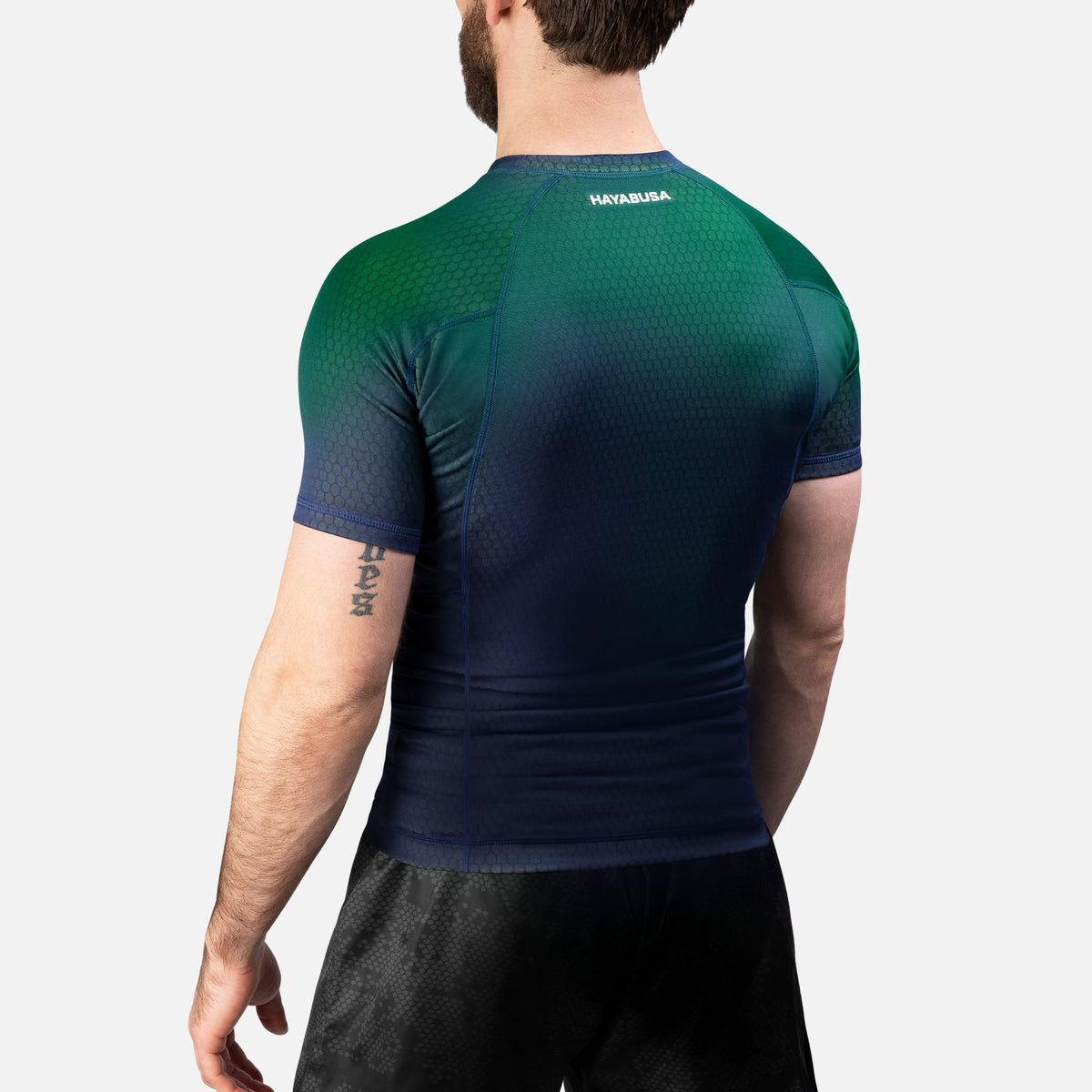 Hayabusa Rashguard Fusion Kurzarm - Blau/Grün