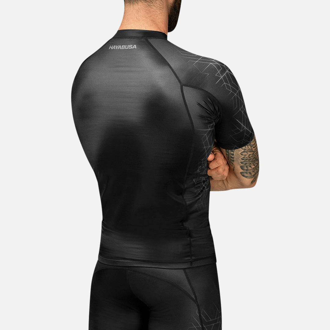 Hayabusa Rashguard Geo Kurzarm - Grau