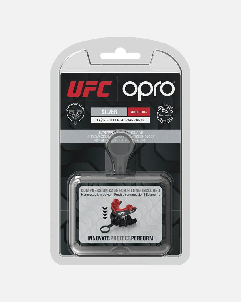 OPRO Mundschutz UFC Silver - Rot/Schwarz