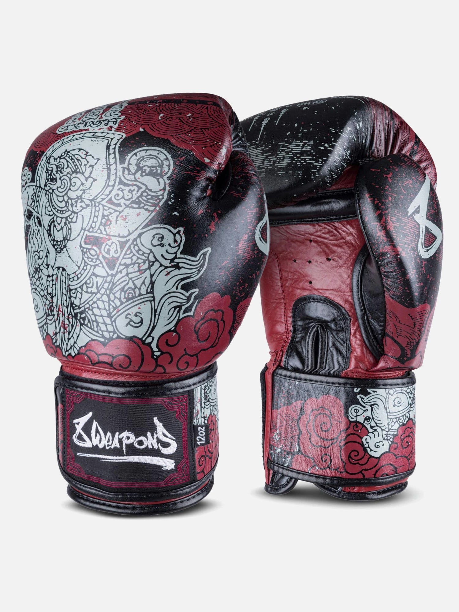 8 WEAPONS Boxhandschuhe Hanuman Yant - Schwarz/Rot