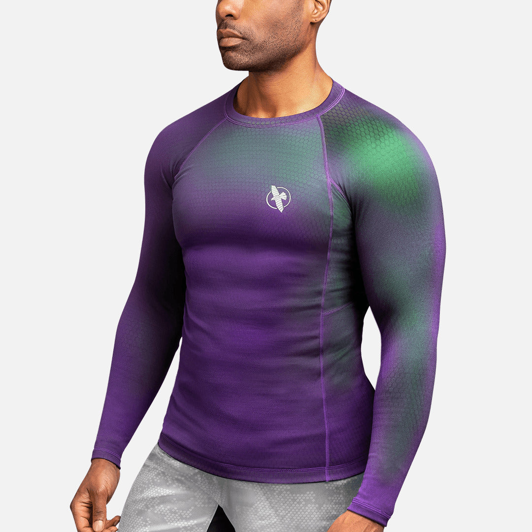 Hayabusa Rashguard Fusion Lange Ärmel - Lila/Grün