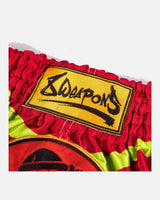 8 WEAPONS Muay-Thai-Shorts Jurassic - Neon Grün/Blutrot