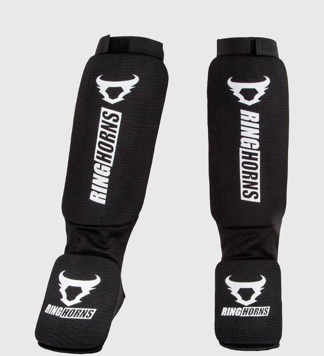 Ringhorns Kickboks Scheenbeschermers Kontact - Zwart/Wit - The Fight Company Deutschland
