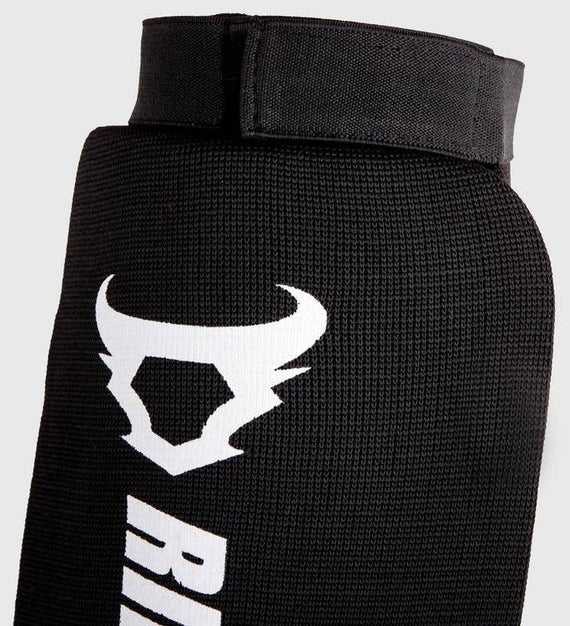 Ringhorns Kickboks Scheenbeschermers Kontact - Zwart/Wit - The Fight Company Deutschland