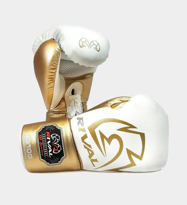 Rival Boxhandschuhe RS100 Professional - Weiss/Gold - The Fight Company Deutschland