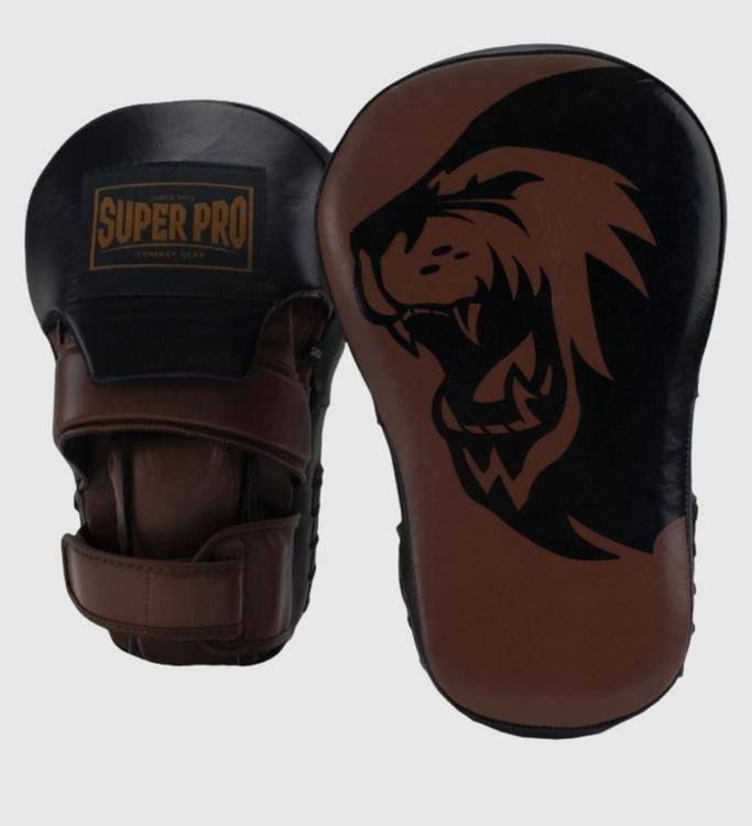 Super Pro Boxpratzen Curved Lang - Schwarz/Braun - The Fight Company Deutschland