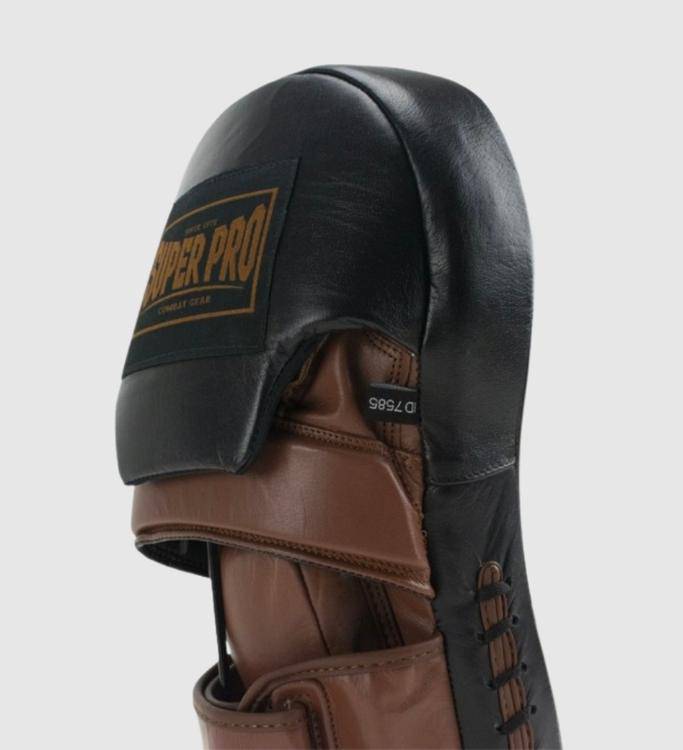 Super Pro Boxpratzen Curved Lang - Schwarz/Braun - The Fight Company Deutschland