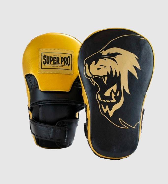 Super Pro Boxpratzen Curved Lang - Schwarz/Gold - The Fight Company Deutschland