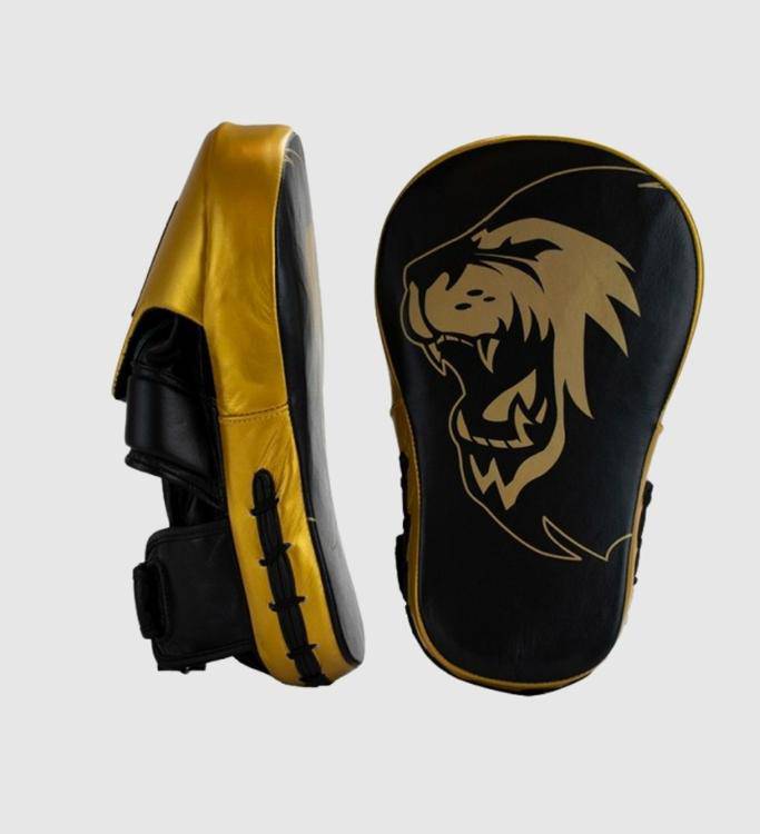 Super Pro Boxpratzen Curved Lang - Schwarz/Gold - The Fight Company Deutschland