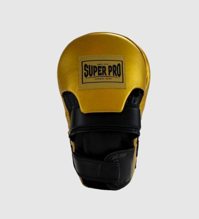 Super Pro Boxpratzen Curved Lang - Schwarz/Gold - The Fight Company Deutschland