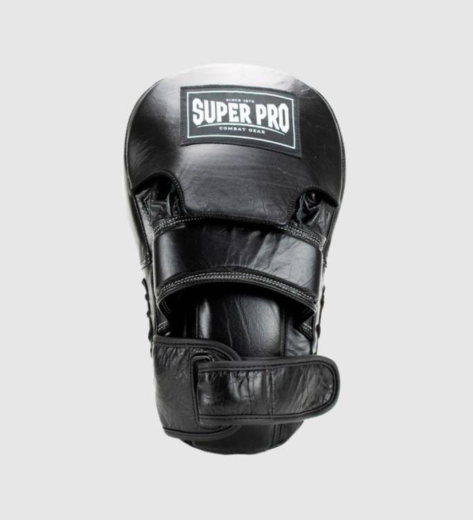 Super Pro Boxpratzen Curved Lang - Schwarz/Weiss - The Fight Company Deutschland