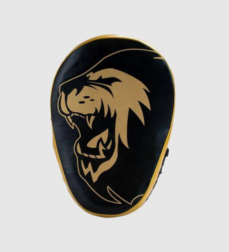 Super Pro Boxpratzen Curved Leder - Schwarz/Gold - The Fight Company Deutschland