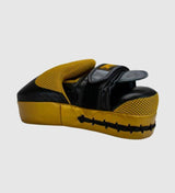 Super Pro Boxpratzen Curved Leder - Schwarz/Gold - The Fight Company Deutschland