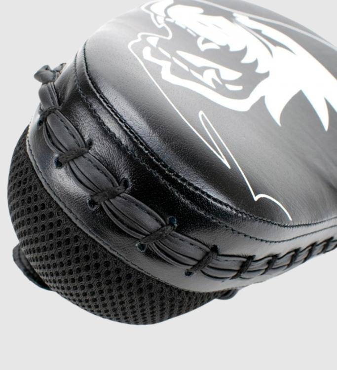 Super Pro Boxpratzen Curved Leder - Schwarz/Weiss - The Fight Company Deutschland