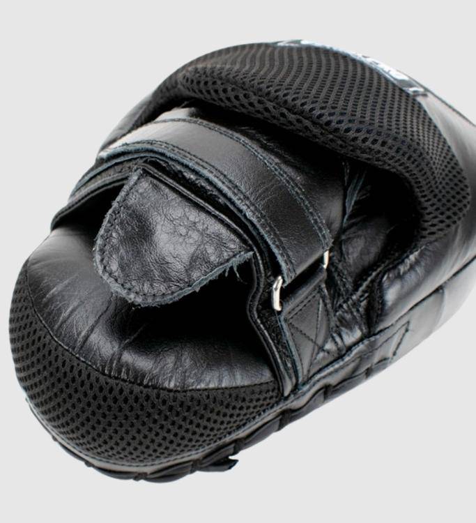 Super Pro Boxpratzen Curved Leder - Schwarz/Weiss - The Fight Company Deutschland