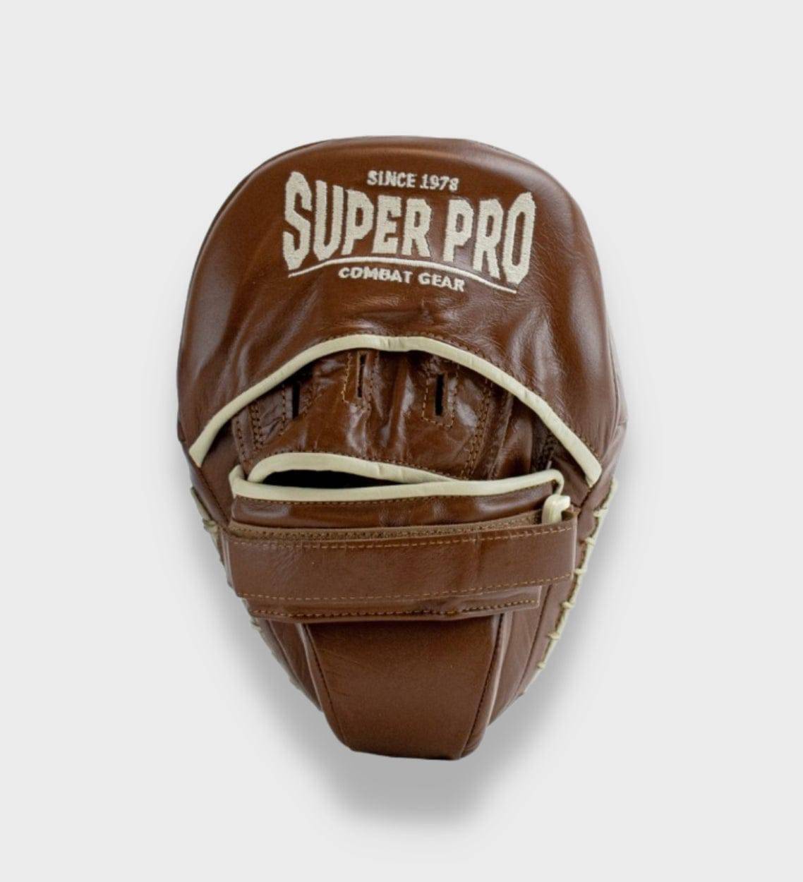 Super Pro Boxpratzen Curved Leder - Vintage Braun - The Fight Company Deutschland