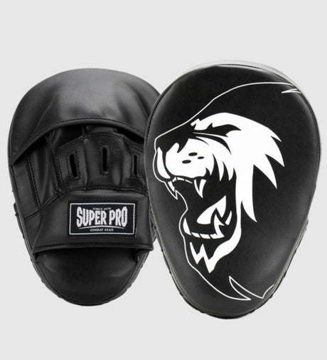 Super Pro Boxpratzen Curved - Schwarz/Weiss - The Fight Company Deutschland