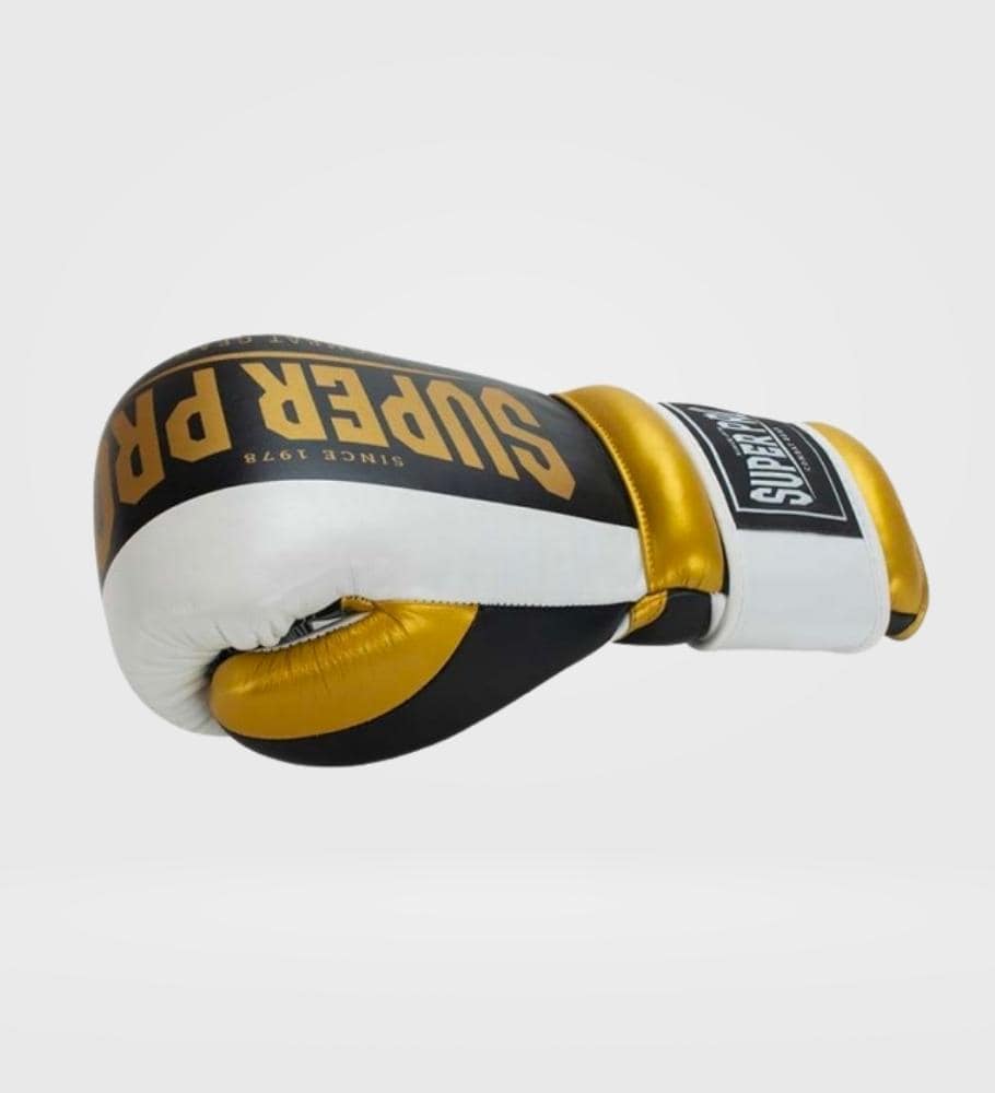 Super Pro Boxhandschuhe Bruiser - Schwarz/Gold/Weiss - The Fight Company Deutschland