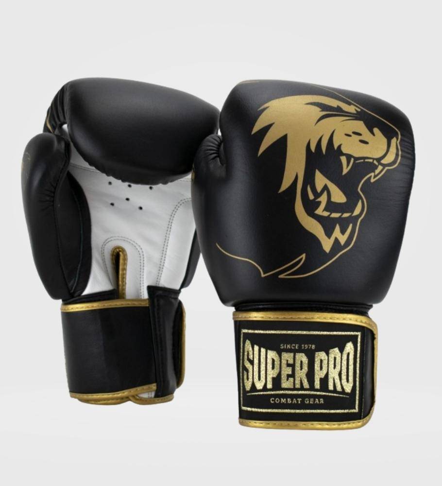 Super Pro Boxhandschuhe Warrior - Schwarz/Gold/Weiss - The Fight Company Deutschland