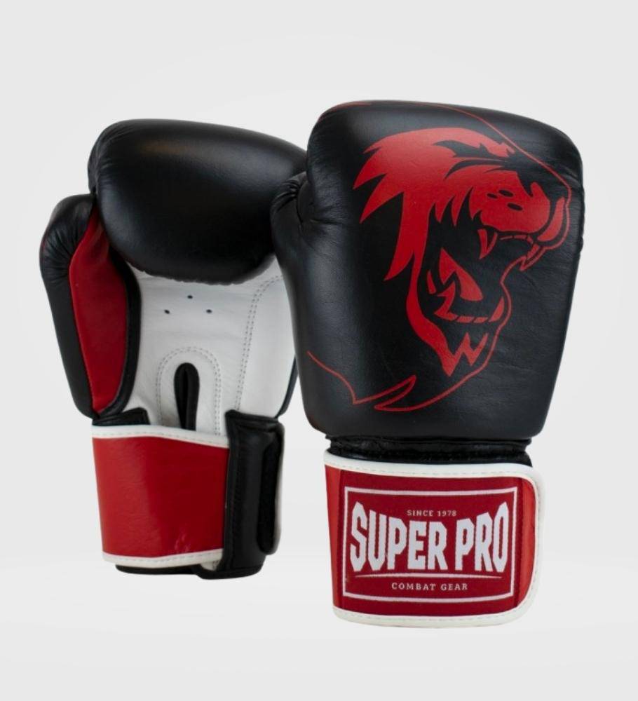 Super Pro Boxhandschuhe Warrior - Schwarz/Rot/Weiss