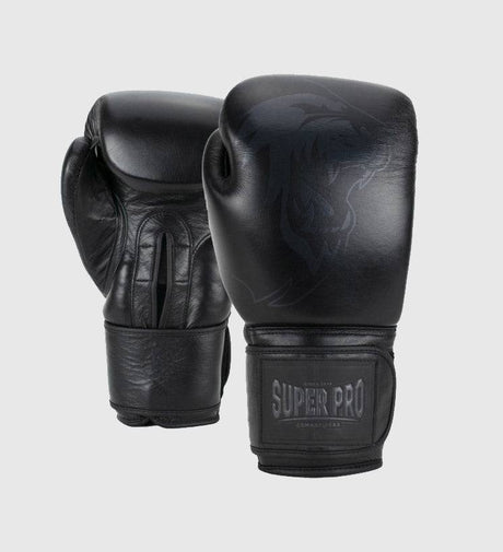 Super Pro Boxhandschuhe Legend - Schwarz/Schwarz - The Fight Company Deutschland