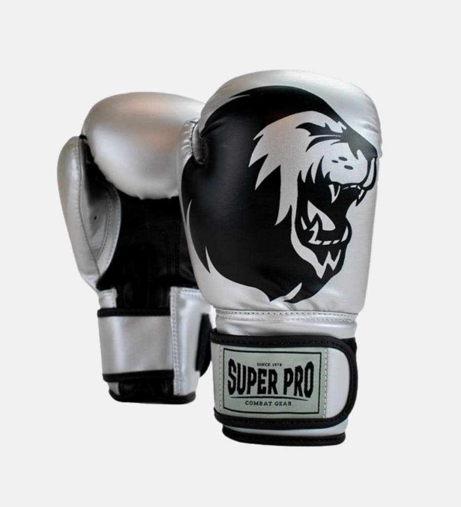 Super Pro Boxhandschuhe Talent Kids - Silber/Schwarz - The Fight Company Deutschland