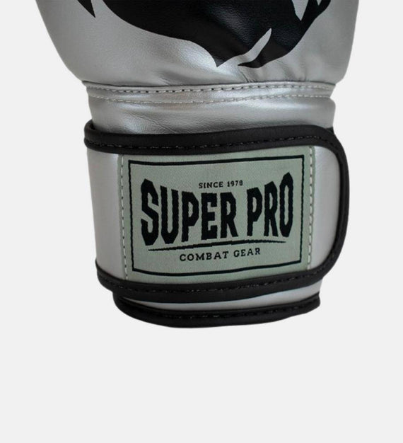 Super Pro Boxhandschuhe Talent Kids - Silber/Schwarz - The Fight Company Deutschland