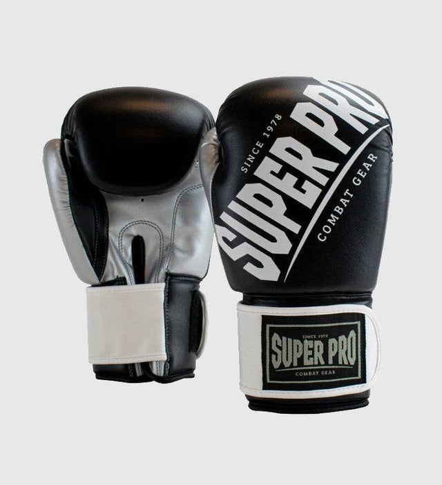 Super Pro Boxhandschuhe Rebel - Schwarz/Weiss - The Fight Company Deutschland