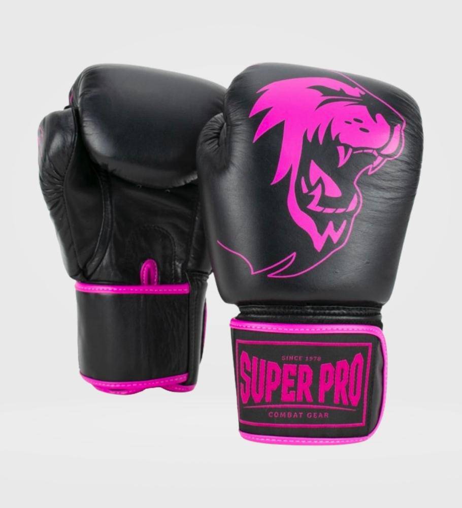 Super Pro Boxhandschuhe Warrior - Schwarz/Pink - The Fight Company Deutschland