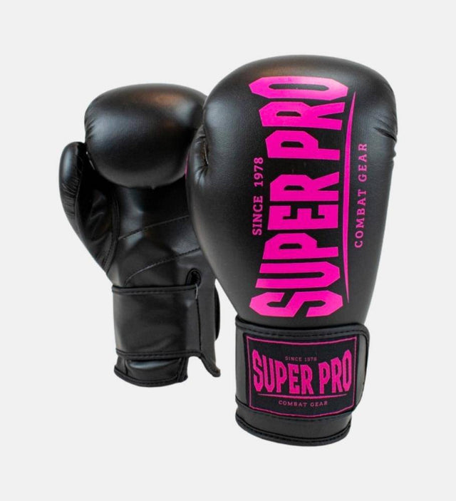Super Pro Boxhandschuhe Champ - Schwarz/Pink - The Fight Company Deutschland