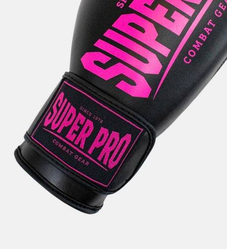 Super Pro Boxhandschuhe Champ - Schwarz/Pink - The Fight Company Deutschland