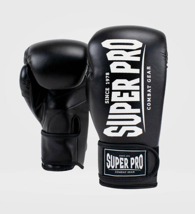 Super Pro Boxhandschuhe Champ - Schwarz/Weiss - The Fight Company Deutschland