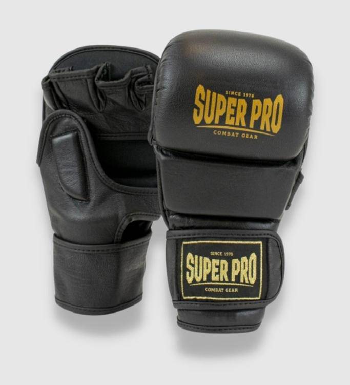 Super Pro MMA Handschuhe Shooter - Schwarz/Gold - The Fight Company Deutschland