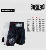 Super Pro Muay Thai Shorts Brave - Schwarz/Blau - The Fight Company Deutschland