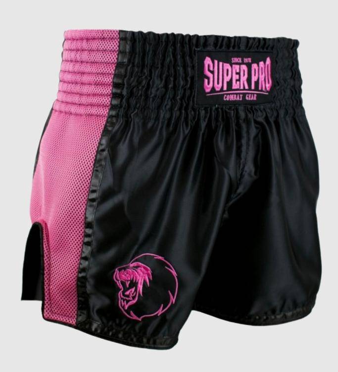 Super Pro Muay Thai Shorts Brave - Schwarz/Pink - The Fight Company Deutschland