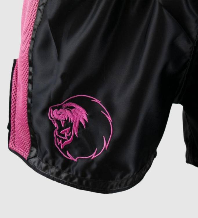 Super Pro Muay Thai Shorts Brave - Schwarz/Pink - The Fight Company Deutschland