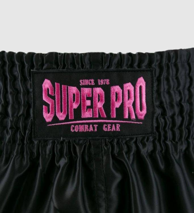 Super Pro Muay Thai Shorts Brave - Schwarz/Pink - The Fight Company Deutschland