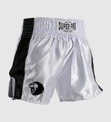 Super Pro Muay Thai Shorts Brave - Weiss/Schwarz - The Fight Company Deutschland