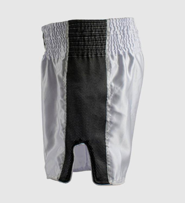 Super Pro Muay Thai Shorts Brave - Weiss/Schwarz - The Fight Company Deutschland