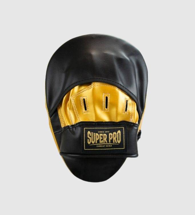 Super Pro Handpads Curved Kunstleer - Zwart/Goud - The Fight Company Deutschland