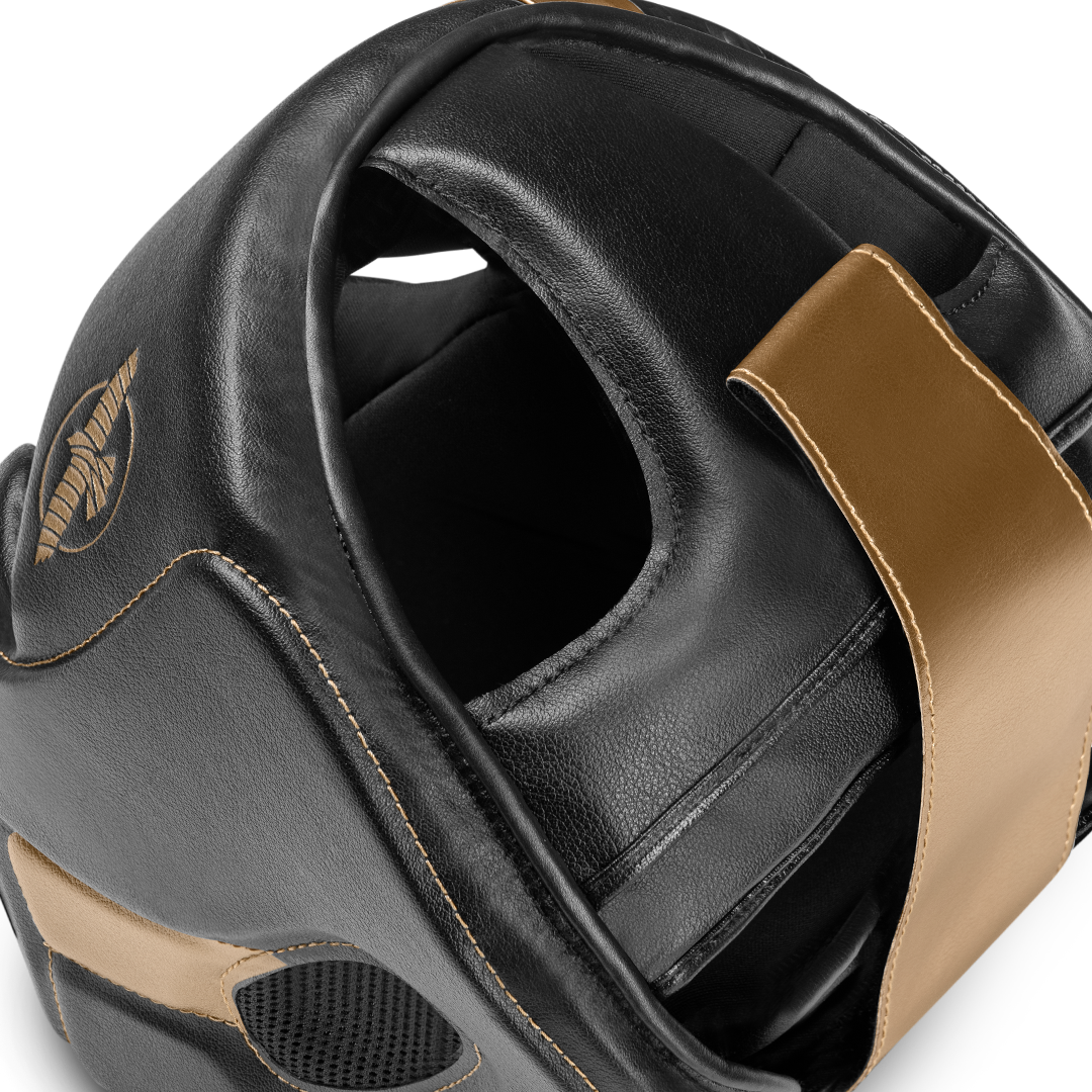 Hayabusa Hoofdbeschermer T3 met wang bescherming - Zwart/Goud