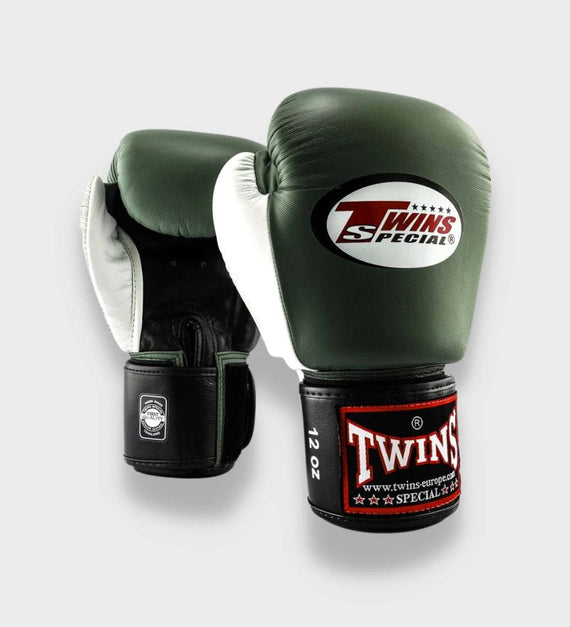 Twins Boxhandschuhe BGVL4 - Military/Weiss/Schwarz - The Fight Company Deutschland
