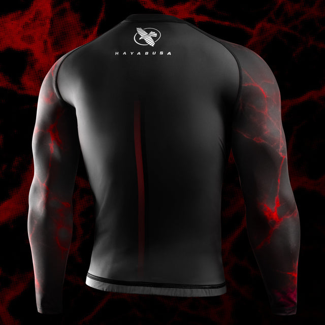 Hayabusa UFC BJJ Rashguard Langarm - Schwarz/Rot