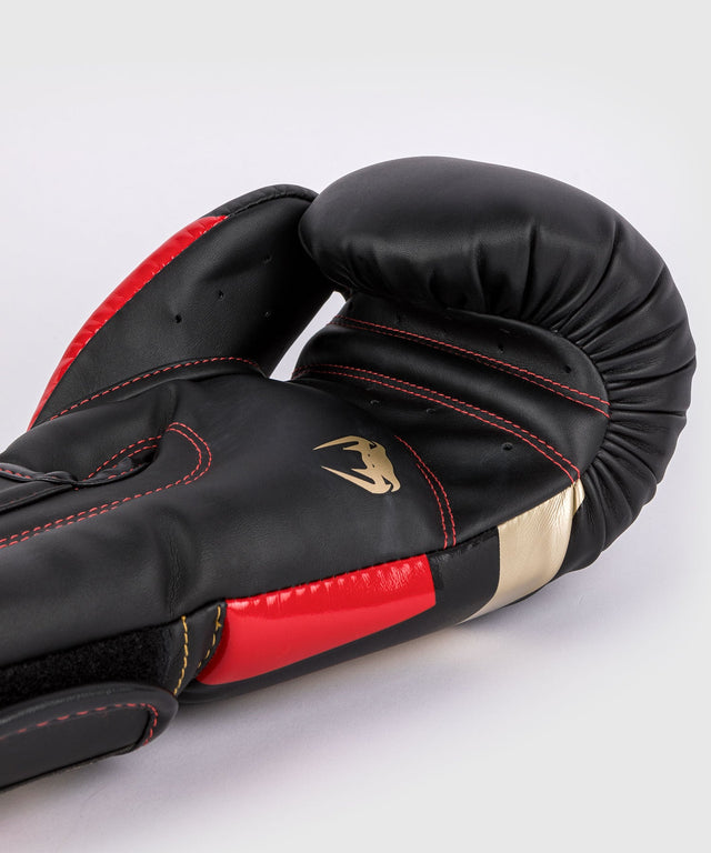 Venum bokshandschoenen Elite - Zwart/Goud/Rood