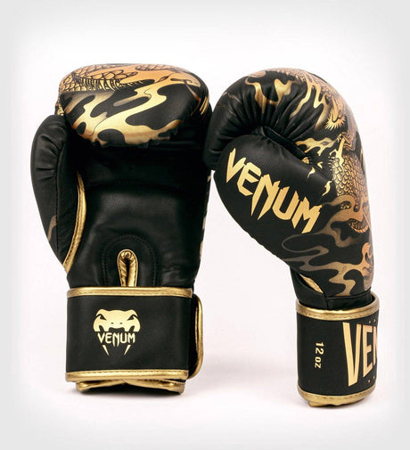 Venum Boxhandschuhe Dragon's Flight - Schwarz/Gold - The Fight Company Deutschland