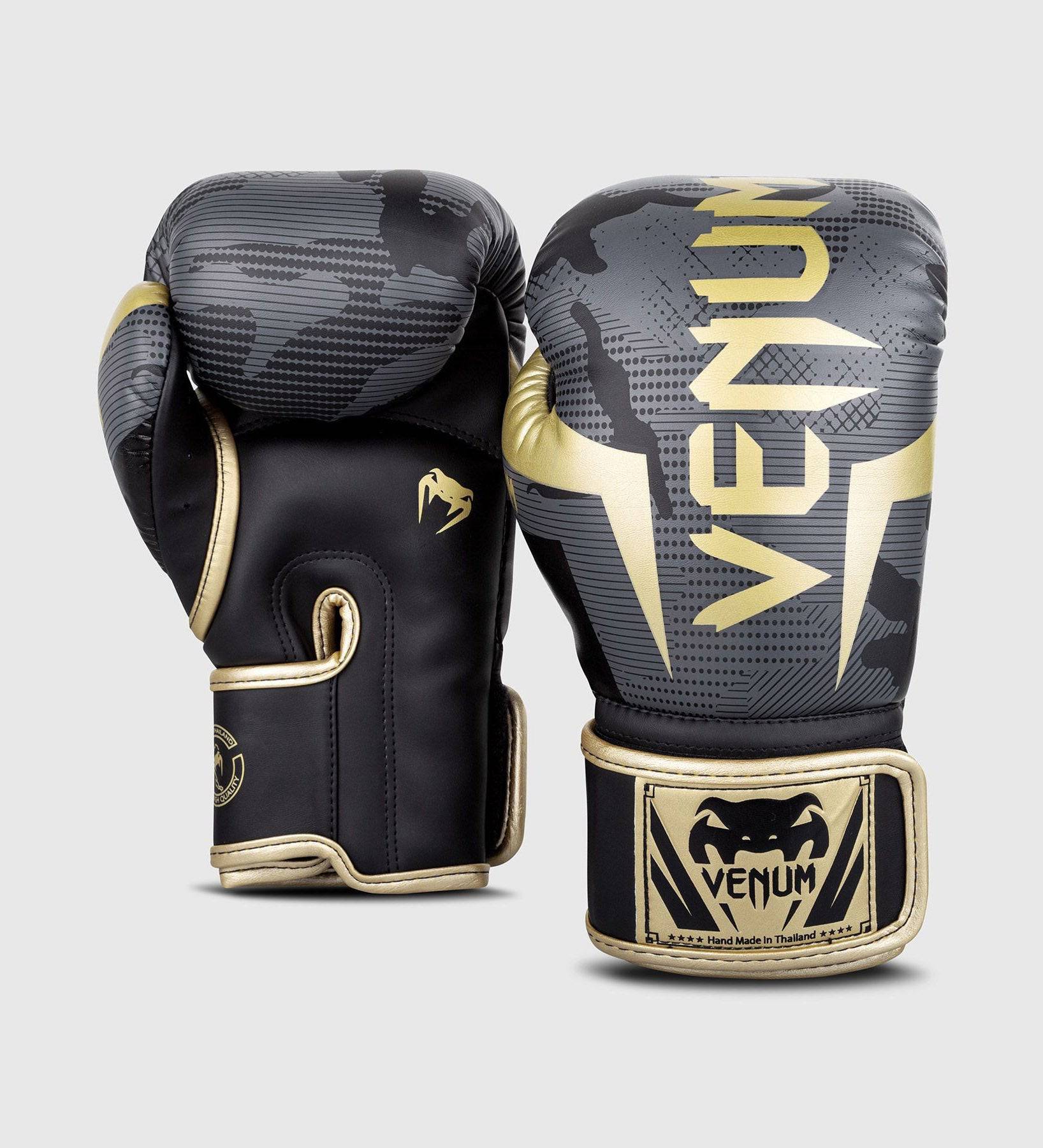 Venum Boxhandschuhe Elite - Camo Grau/Gold