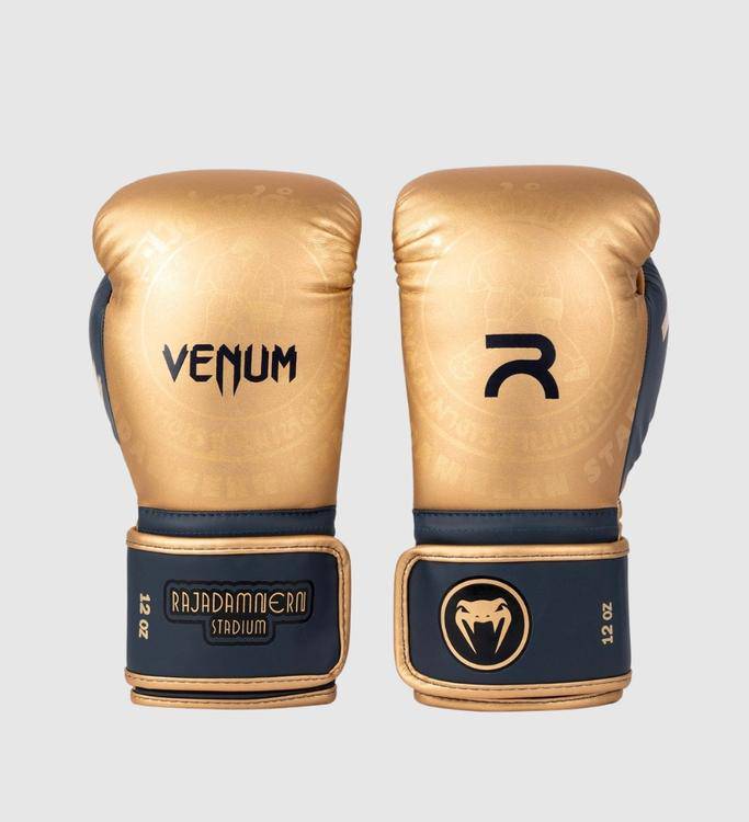 Venum X Rajadamnern Boxhandschuhe - Gold/Blau - The Fight Company Deutschland